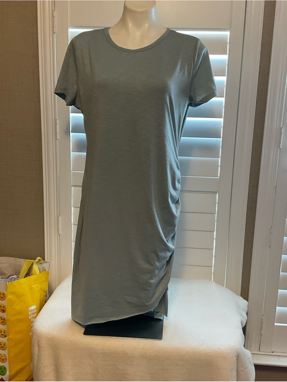 Classic Crewneck Midi Dress in Sage Green